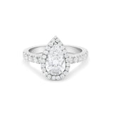 Halo stiliaus žiedas su lašo formos 1.5 ct Laboratoriniu deimantu