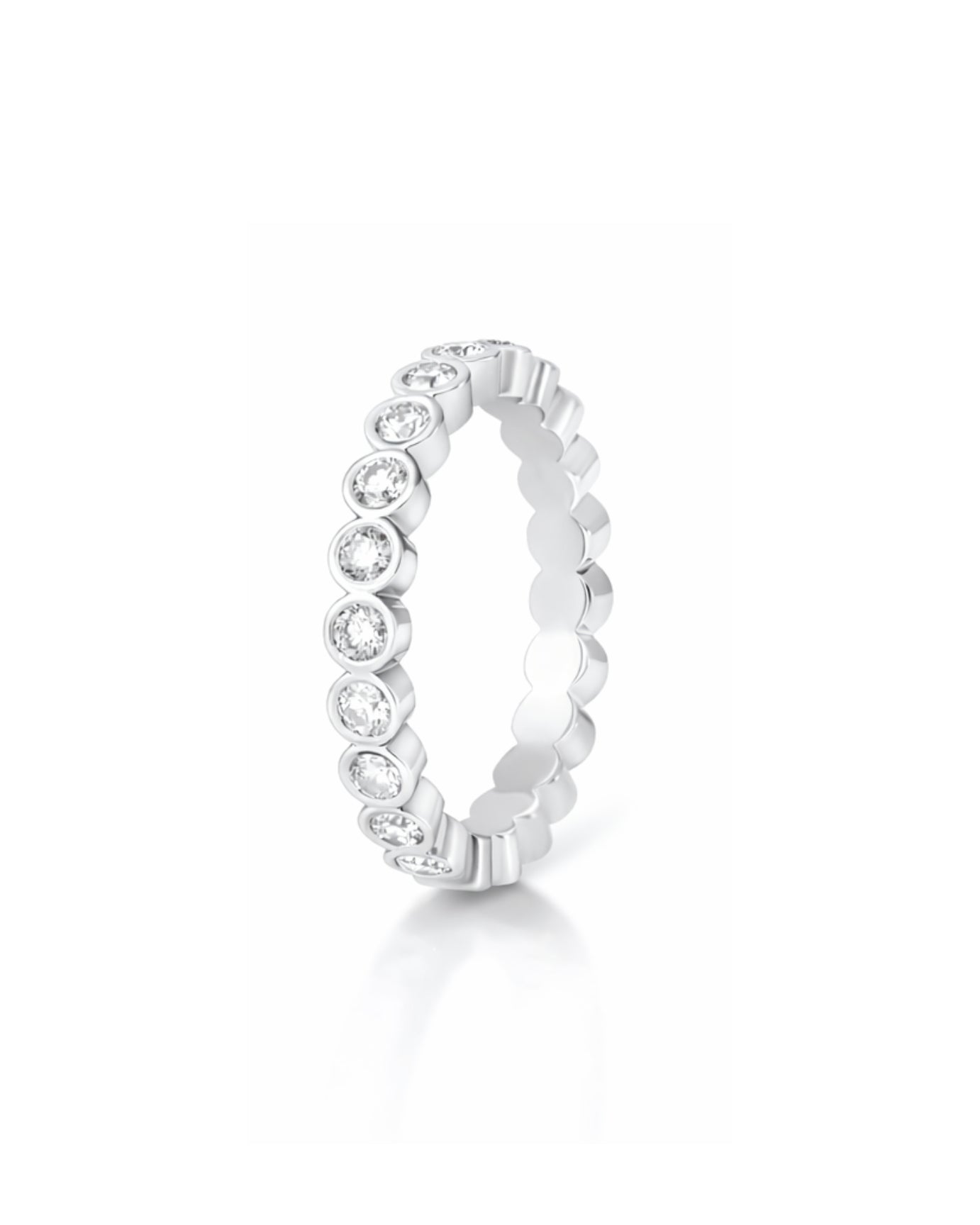deimantine juostele bezel setting baltas auksas