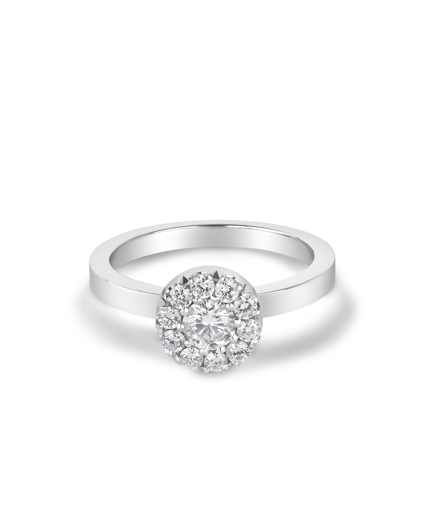 ziedas su deimantais halo